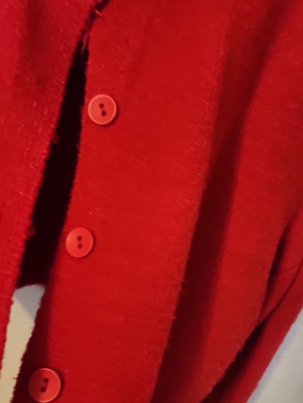 Red Button Up Sweater - Picture 3 of 7